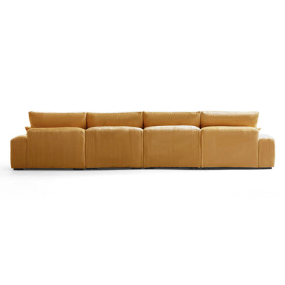 The Empress Beige U Shaped Sectional Sofa-Yellow-161.4"
