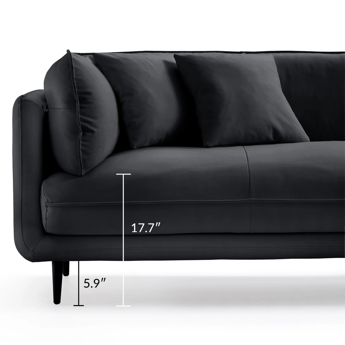 Vanilla Black Leather Sectional