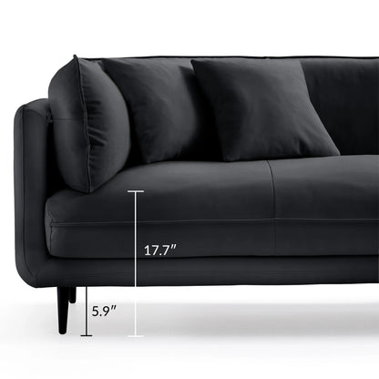 Vanilla Black Leather Sofa