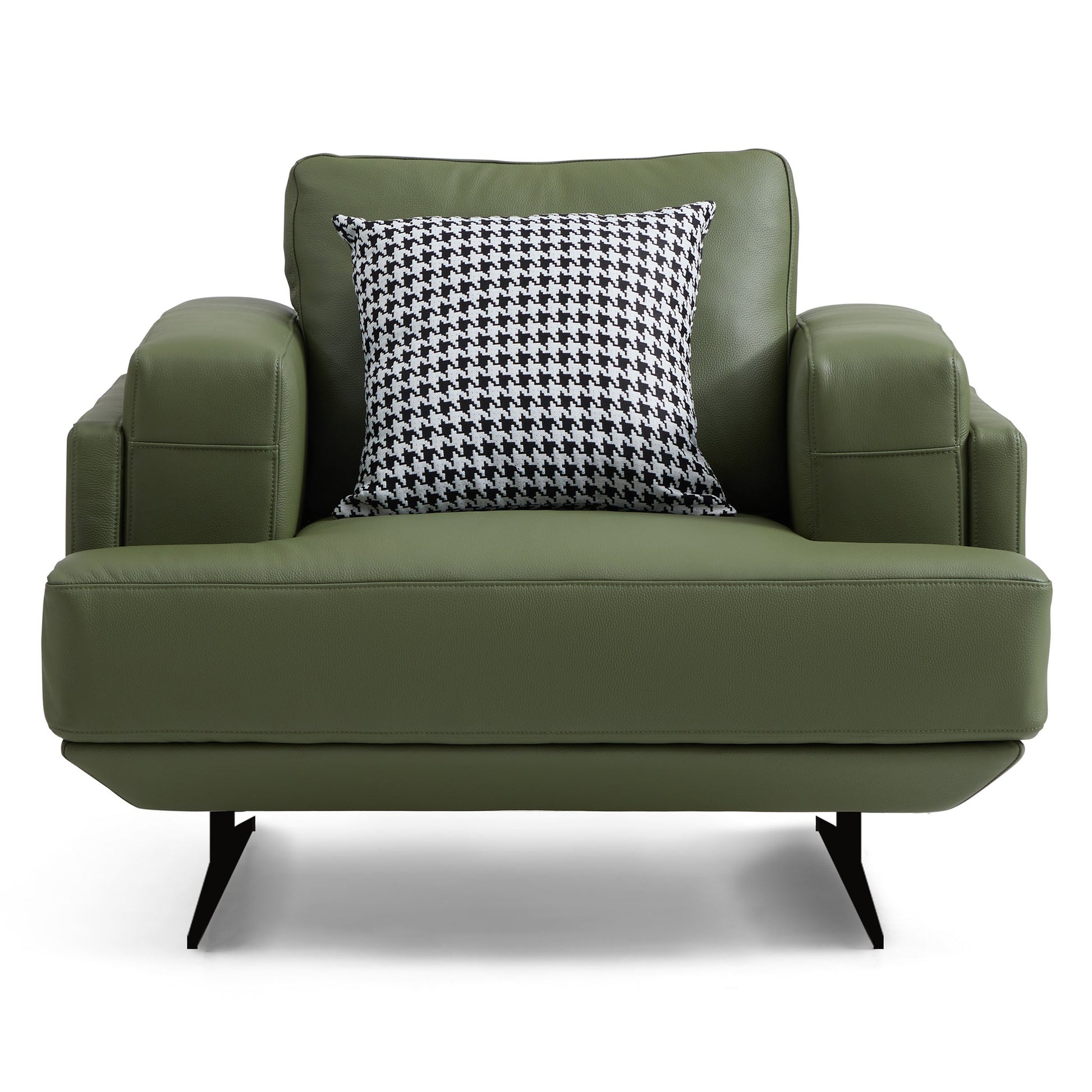 Olivia Top Grain Genuine Leather Armchair-Green