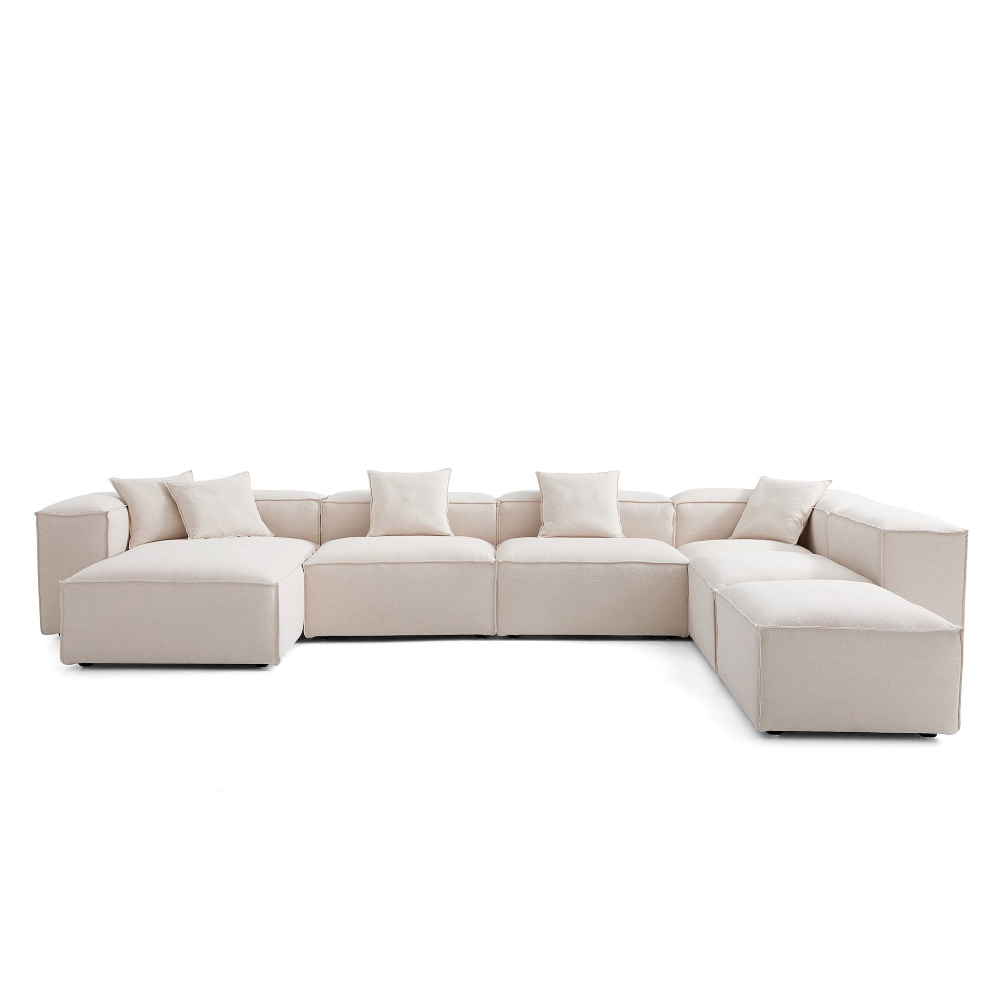 Freedom Modular Khaki Open End Sectional Sofa-Khaki-177.2"-High