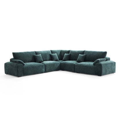 The Empress Green Corner Sectional-Green-128.0"