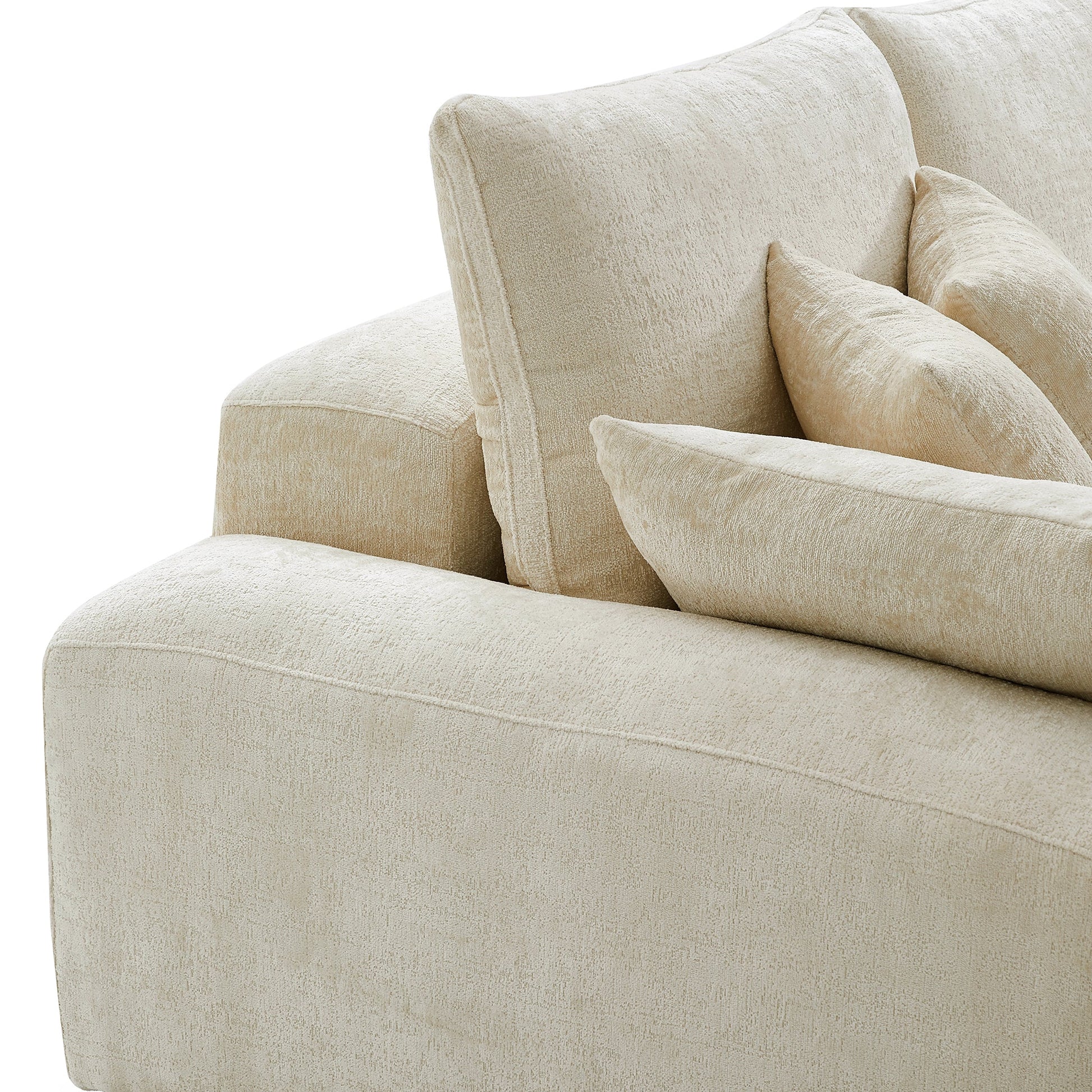 The Empress Gray U Shaped Sectional Sofa-Beige