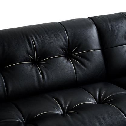 Banning Vintage Leather Sofa-Black
