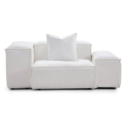 Freedom Modular White Accent Armchair-White