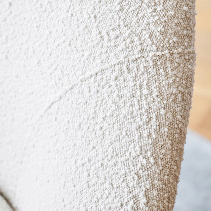 Calla Beige Boucle Fabric Swivel Chair-White