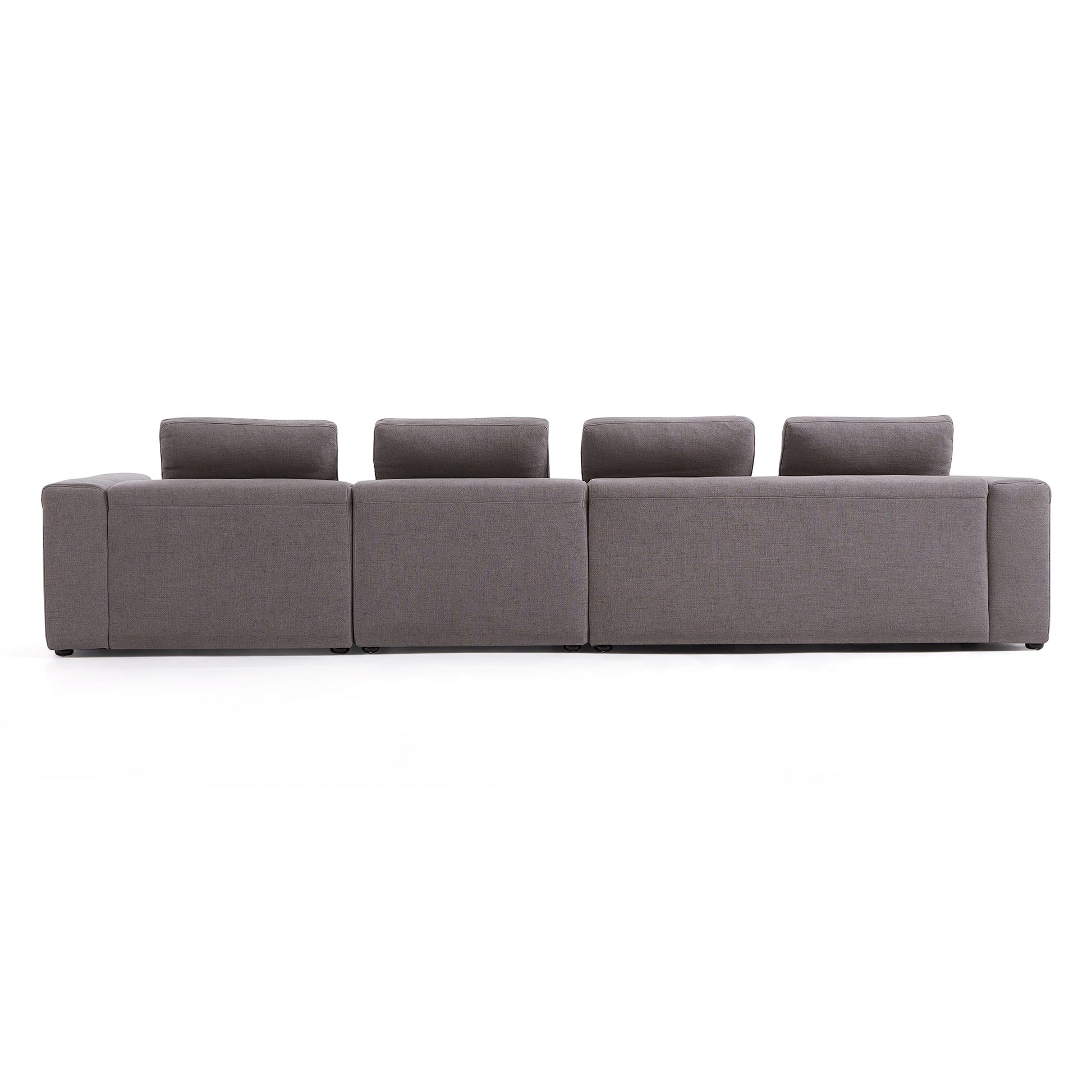 Nathan Modular Dark Gray Natural Linen Sectional Sofa-Dark Gray-151.0"-Facing Right