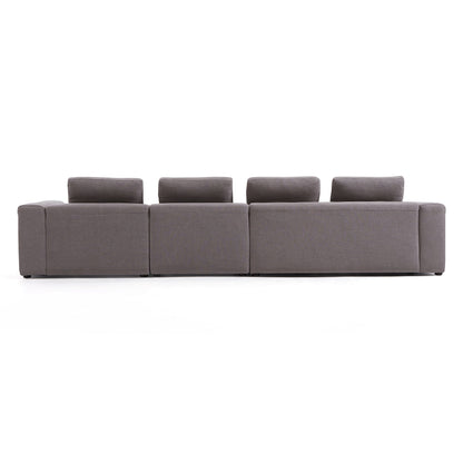Nathan Modular Dark Gray Natural Linen Sectional Sofa-Dark Gray-151.0"-Facing Right