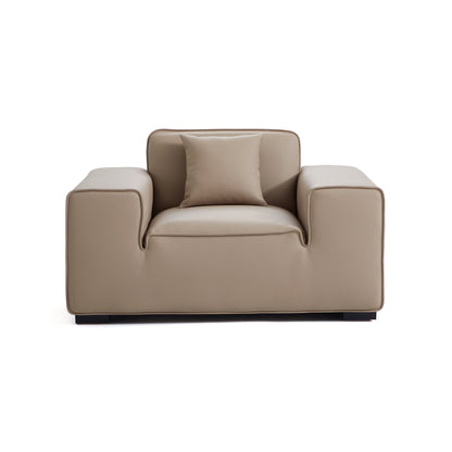 Domus Modular Khaki Leather Armchair-Khaki