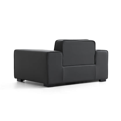 Domus Modular Beige Leather Armchair-Dark Gray