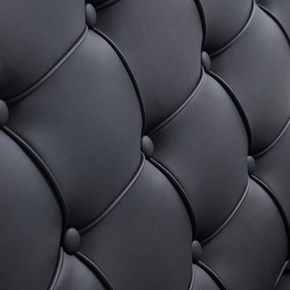 Barcelona Leather Lounge Chair-Black
