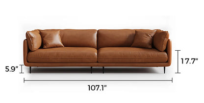 Vanilla Brown Leather Sofa