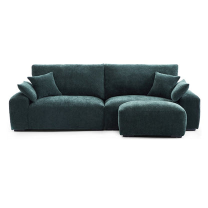 The Empress Green Sofa and Ottoman-Green-90.6″