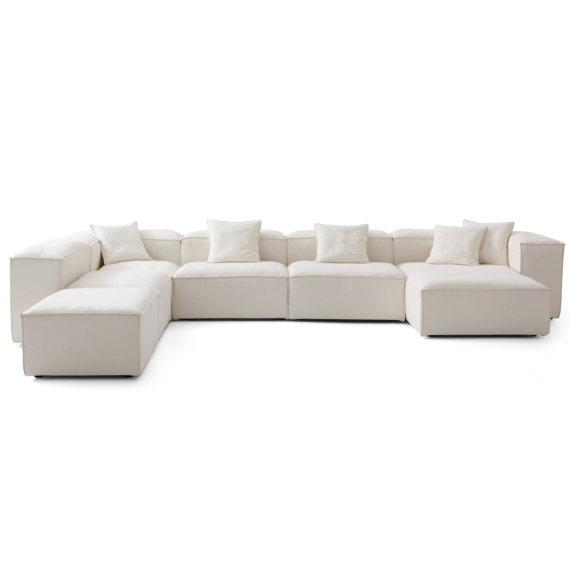 Freedom Modular Beige Open End Sectional Sofa-Beige-177.2"-High
