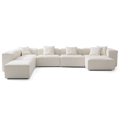 Freedom Modular Beige Open End Sectional Sofa-Beige-177.2"-High