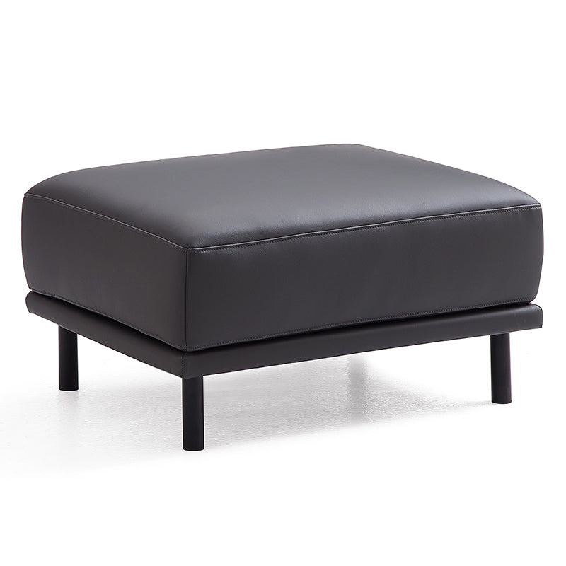 Noble Dark Gray Leather Sofa And Ottoman-Dark Gray