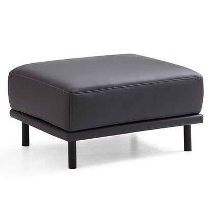 Noble Dark Gray Leather Sofa And Ottoman-Dark Gray