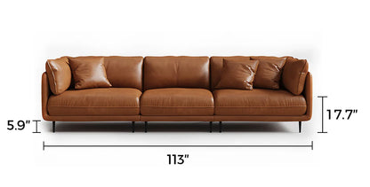 Vanilla Brown Leather Sofa
