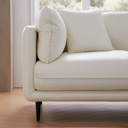 Vanilla White Leather Sectional-White