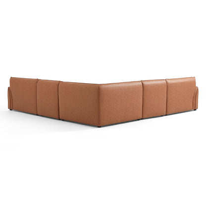 Canapé d'angle minimaliste marron Milano Moda