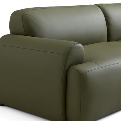 Brenley Modern Italian Leather Sofa-Olive