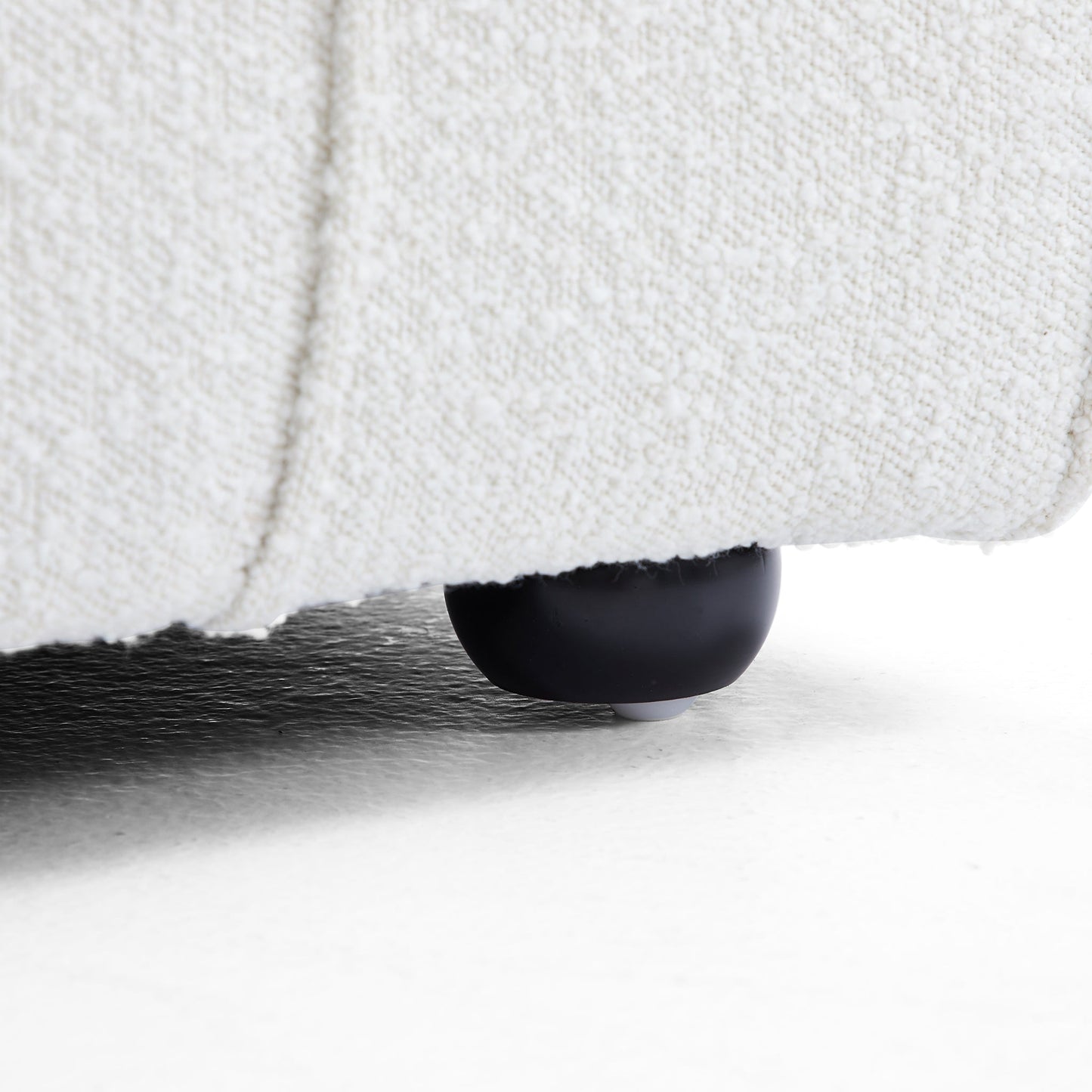 Nordic Modern Creamy Sofa with Ottoman-White
