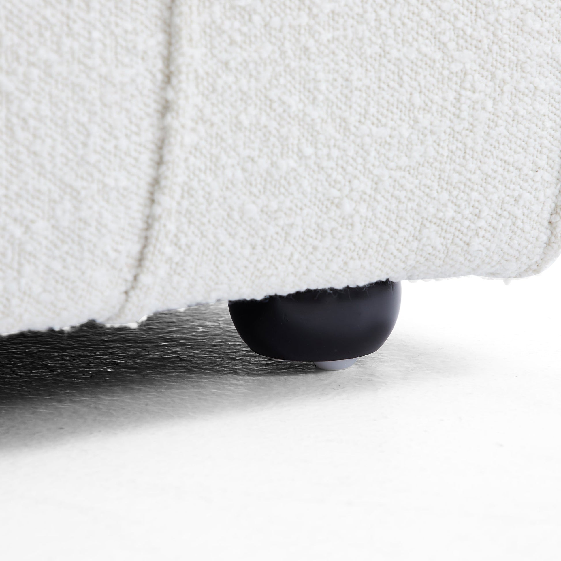 Nordic Modern Creamy Sofa with Ottoman-White