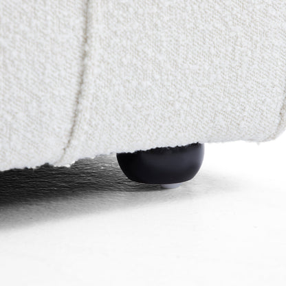 Nordic Modern Creamy Sofa with Ottoman-White