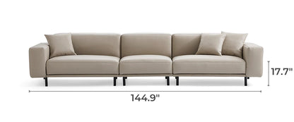 Noble Beige Leather Sofa