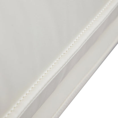 Vanilla White Leather Armchair-White