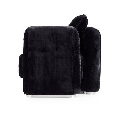 Obsidian Plush Accent Chair-Black