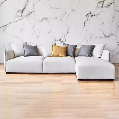 Serene Beige Fabric Sectional-Beige