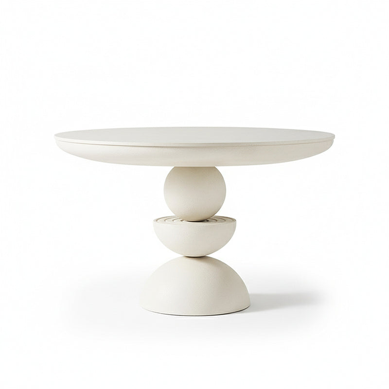 Modern Minimalist Fiberglass Round Dining Table For 4/8 Seats