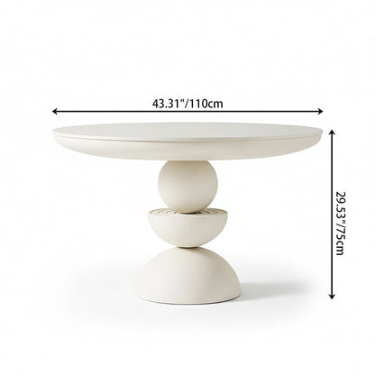 Modern Minimalist Fiberglass Round Dining Table For 4/8 Seats