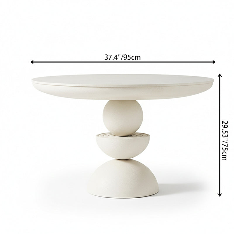 Modern Minimalist Fiberglass Round Dining Table For 4/8 Seats
