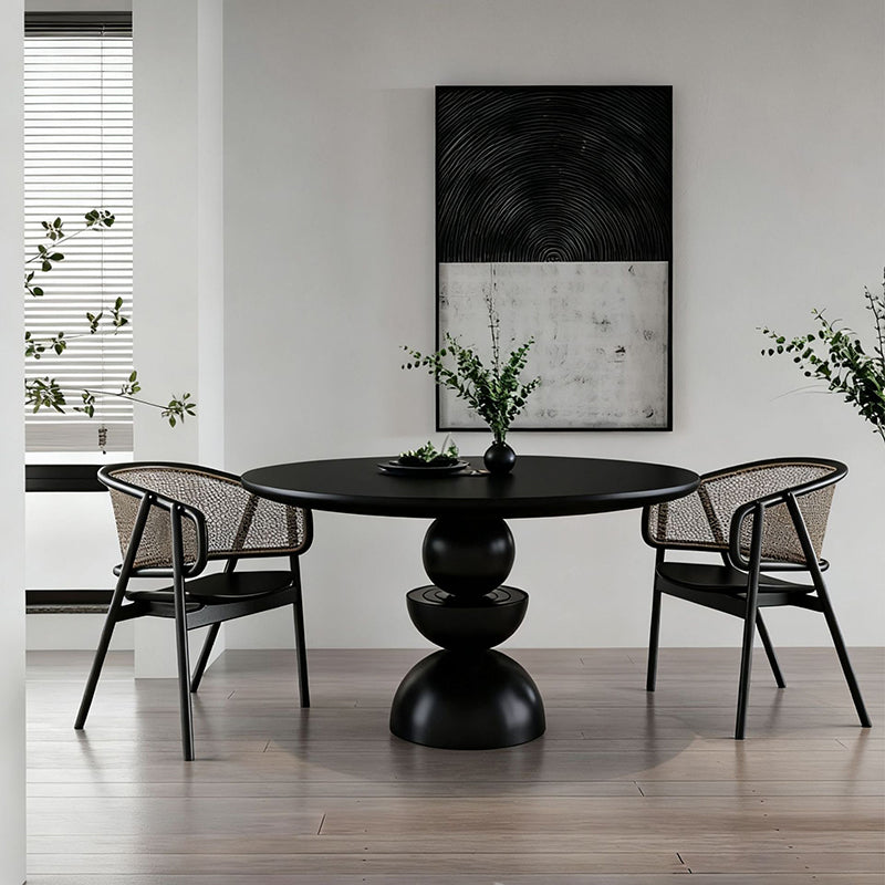 Modern Minimalist Fiberglass Round Dining Table For 4/8 Seats