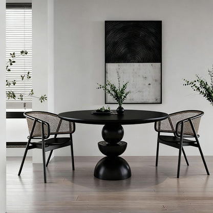 Modern Minimalist Fiberglass Round Dining Table For 4/8 Seats