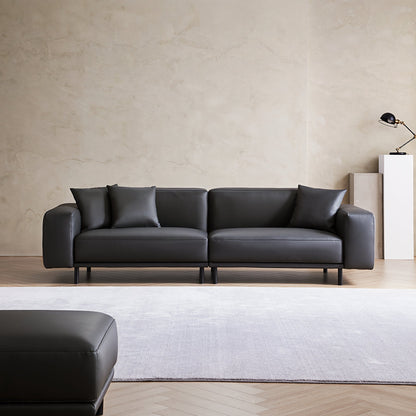 Noble Dark Gray Leather Sofa-Dark Gray