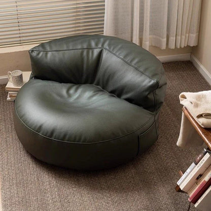 Contemporary Scandinavian Microfiber Leather EPS Round Curved Accent Chair With Backrest For Living Room