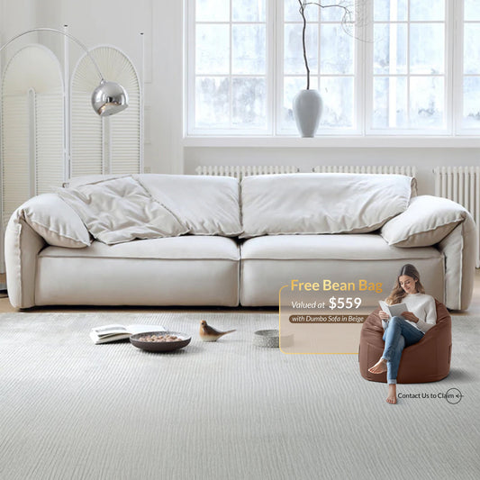Dumbo Wabi Sabi Beige Frosted Sofa-Beige
