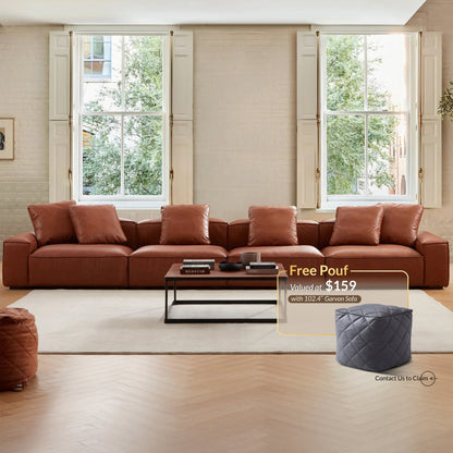Garvon Vintage Reddish Brown Leathaire Sofa-Reddish Brown