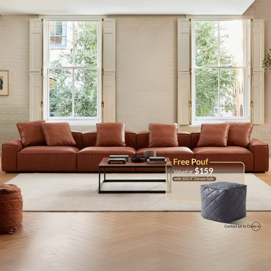 Garvon Vintage Reddish Brown Leathaire Sofa-Reddish Brown