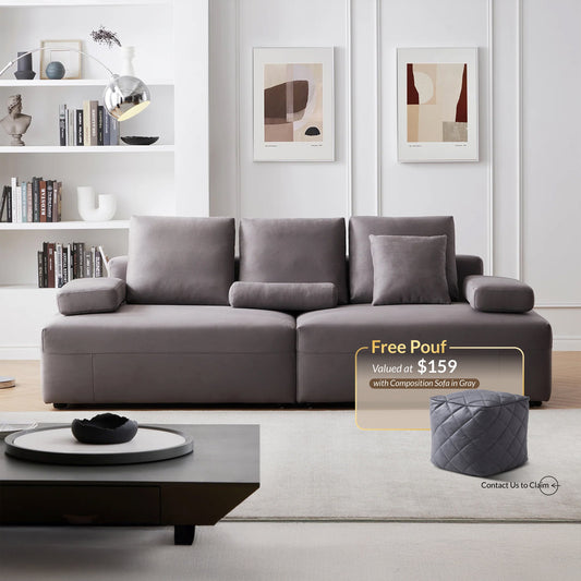 Composition Wabi Sabi Gray Sofa-Gray