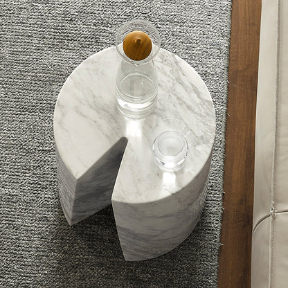 Seraphic Marble Round Side Table-White