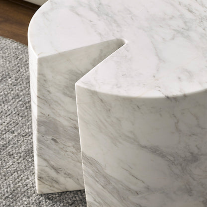 Seraphic Marble Round Side Table-White