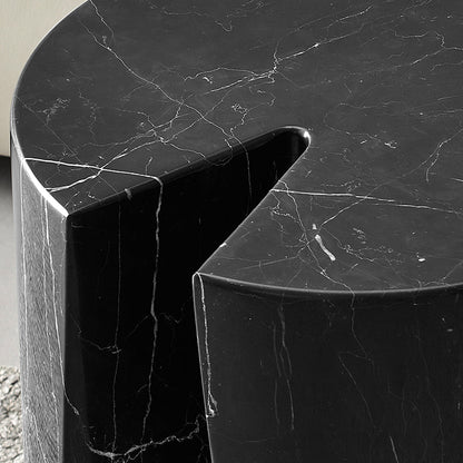 Luxury Marble Round Side Table-Black