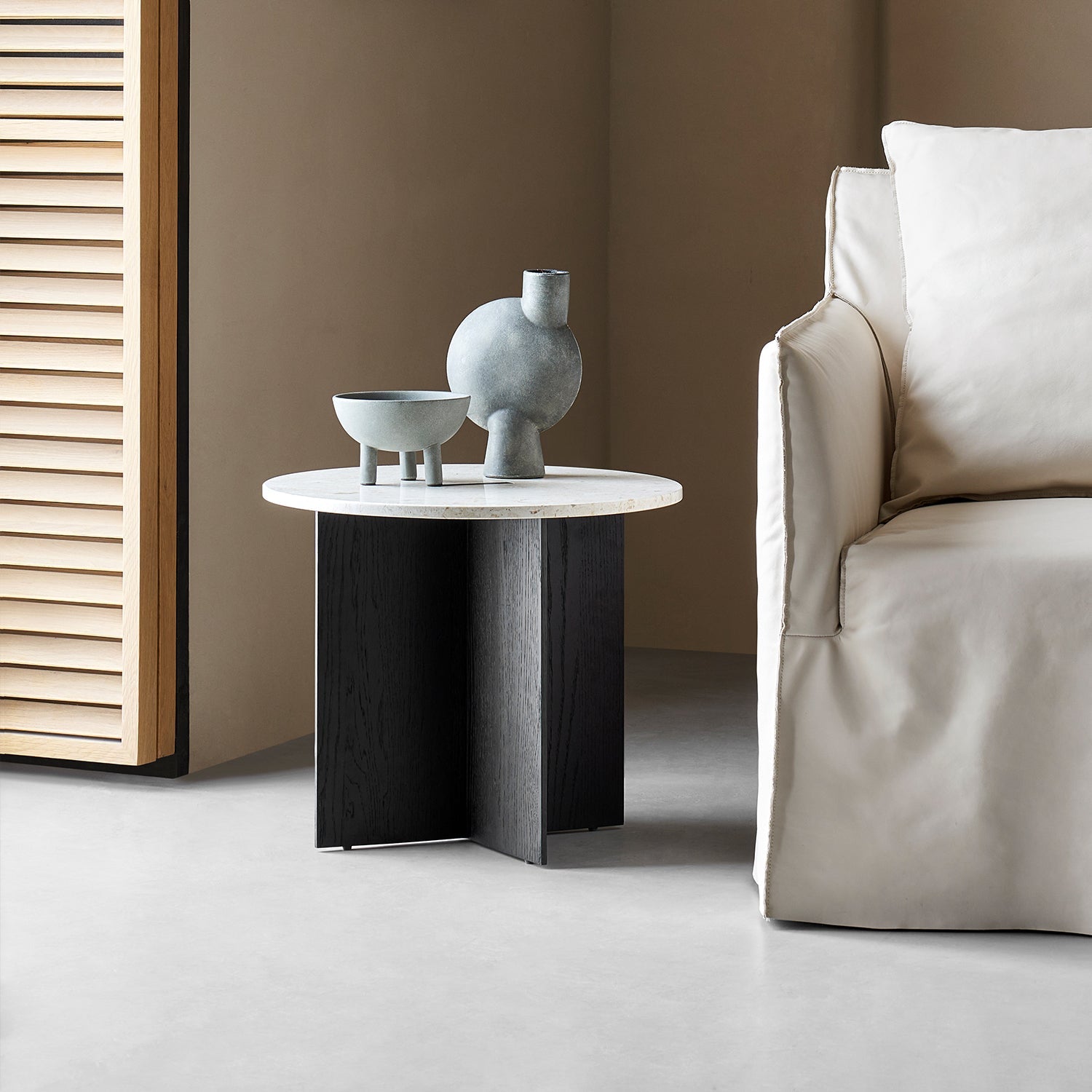 Origami Round Coffee Table Set-Black