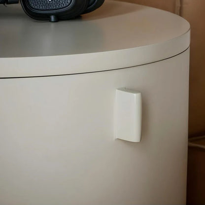 Cream Cylinder Nightstand