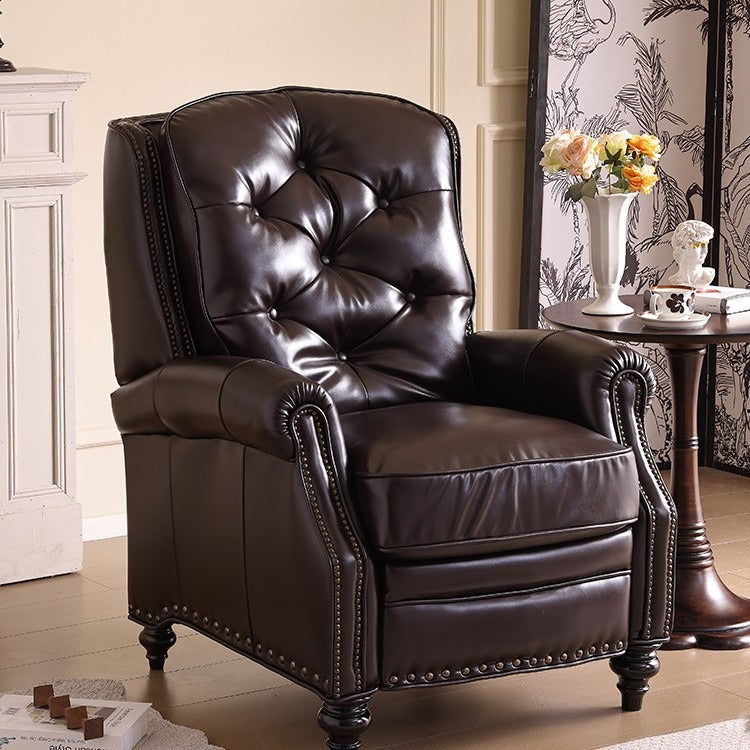 American Leather Tiger Chair Small Apartment Living Room Single Sofa Nordic Pastoral High-Back Leisure Chair Sofa Chair