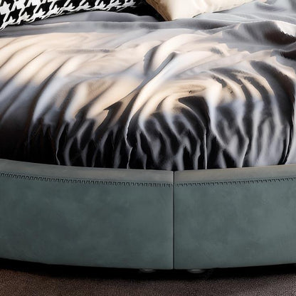 Matcha Mousse Velvet Round Bed